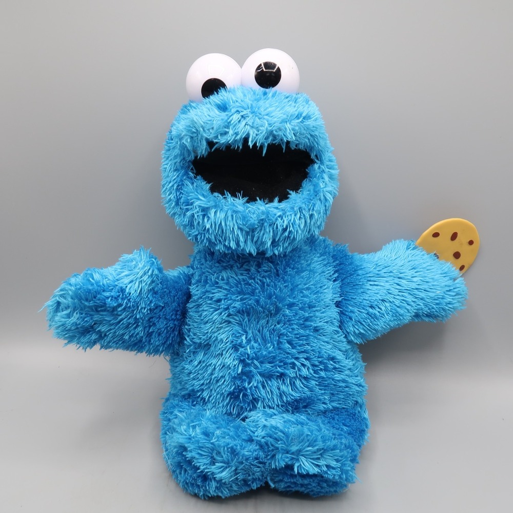 Sesame Street Talking Cookie Monster 13" Plush Toy Interactive Feed Me Video